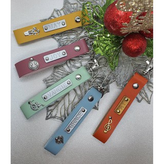 Personalized Keystraps Keychain Keyholder Bag tag with 1 Free Name (6 characters) and 1 Free Charm