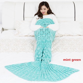 Knitted Cotton Woolen Crochet Snuggle Mermaid Tail Blanket (4)