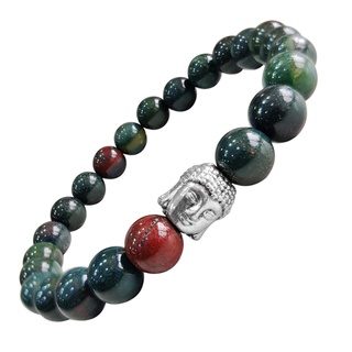 Bloodstone High Quality Grade Gemstone Crystal Bracelet With Buddha Healing Reiki Chakra