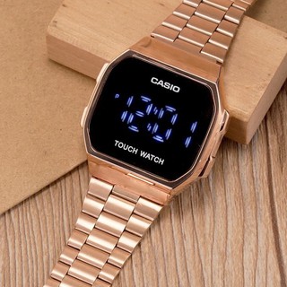 Casio Touch Screen Electronic Watch Steel Belt LED Digital Watches Waterproof Fashion diamond Watchs
