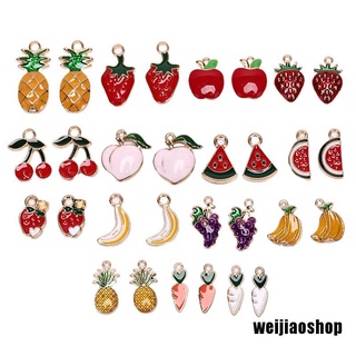 WEIJIAOSHOP 30PCS Enamel Pineapple Fruit Charms Pendant DIY Jewelry Making Necklace Bracelet (5)