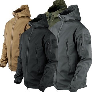 Tactical Military Waterproof Jacket Men Outdoor Shark Skin Soft Shell Fleece Coats Camouflage