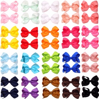 [boutique] 40Pcs 3 inch Baby Girl Solid Ribbon Hair Bows Alligator Clips for Toddlers,Kids,Children