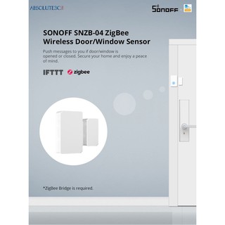 Ready Stock/♘SONOFF SNZB-04 ZigBee Wireless Door/Window Sensor Detector On/ Off Alert Notification v