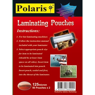 ♚Polaris Laminating pouch 80x110mm, 125mic & 250mic 100s/pack, Laminating film