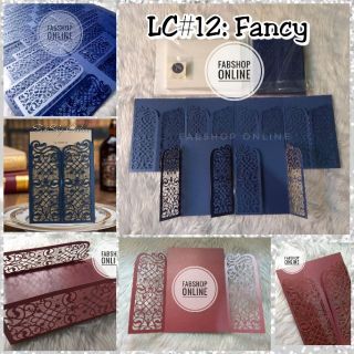 Lasercut Invitation Cover - LC#12: FANCY (Navy/Midnight Blue, Maroon) +Free Folded Insert [ONHAND]