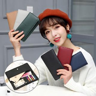 Simple Long Fold Over Purses Ultra Thin Long-style Purse Woman Card Soft Leather Wallet Woman (1)