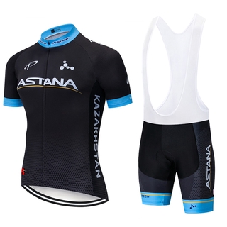 2020 NEW Black Astana team jersey 12D bike shorts set Quick Dry Mens bike clothing team pro cycling Maillot Culotte Wear (1)