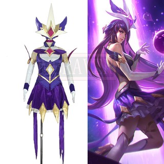 【High quality fabric】LOL Game Cosplay Syndra Star Guardian Magica Costume Hallowmas Party Costume Cu