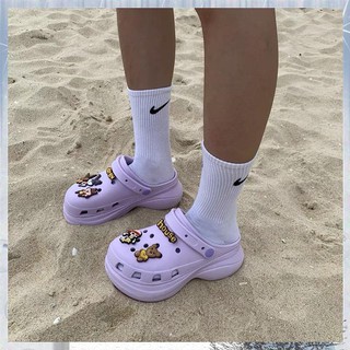 【Available】miss.puff 2021 trend slippers Crocs literide bae platform high heel beach wedges shoes w (7)
