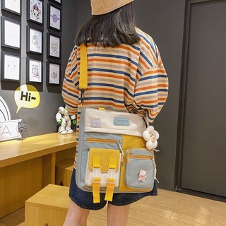 ✘●Canvas bag female messenger 2021 new ins Japanese Harajuku shoulder bag wild large-capacity studen