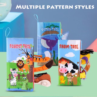 CNY 3D Soft Cloth Book Fiber Fabric Books Cartoon Animal Tail Newborn Baby Educational English Early