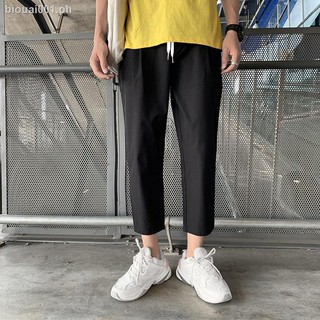 Wind ins ultra pure color fire nine minutes of pants male han edition summer slacks loose popular logo straight students trousers