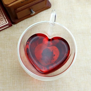Heart Double Wall Borosilicate Glass Cup for coffee or tea