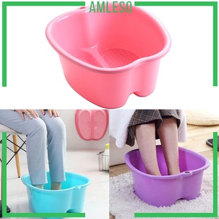 [AMLESO] Foot Bath Basin Plastic Foot Spa Treatment Basin Bucket for Home, 38.5x34.5x18cm