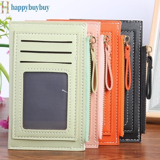 Happybuybuy Fashion PU Leather Small Purse Women Solid Short Wallet Card Holder Mini Clutch