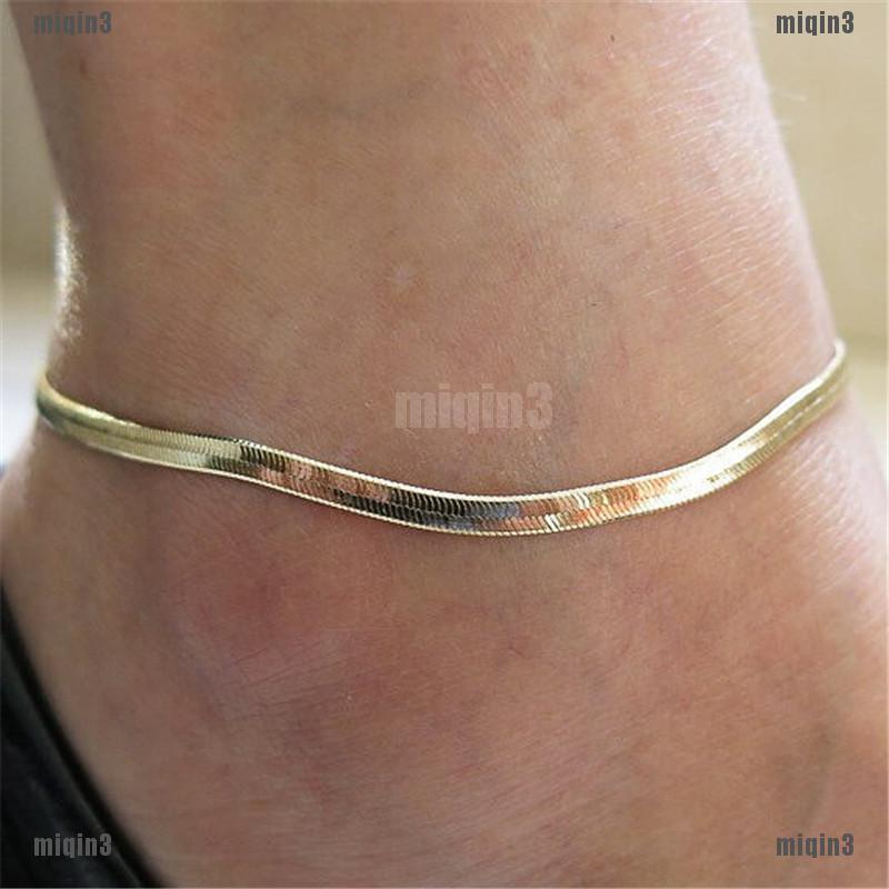 {MQ3]1Pc Silver/Gold Plated Chain Ankle Bracelet Anklet Foot Jewelry Beach Jewelry