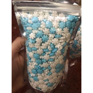 ✧▲☫Snowflakes candy dragees sprinkles edible cake topper 200g