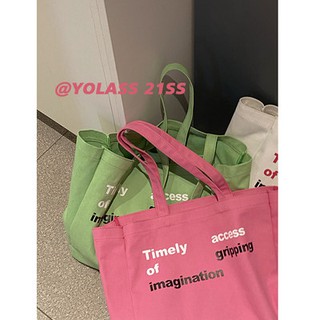 ◒юCasual canvas bag Women summer 2021 New Tide fashion letter tote bag French niche handbag shopping