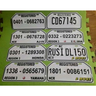 STANDARD PLATE FOR MOTORCYCLE METAL GALVANIZE EMBOSED/ENGRAVED