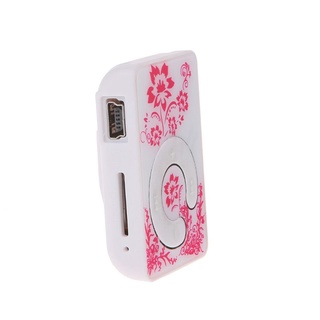 ROX Mini Clip Floral Pattern Music MP3 Player 32GB TF Card With Mini USB Cable + Earphone (4)