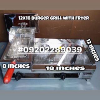 Stainless 2 in 1 burger griller with deep fryer (3)