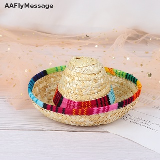 [AAFlyMessage] Mini Pet Dogs Straw Hat Sombrero Cat Sun Hat Beach Party Straw Hats Dogs Hat [AAFlyMessage]