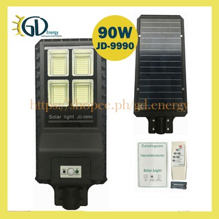 90W JD 9990 Solar Streetlight Solar LED Light Motion Sensor with Remote Control Solar Street Light