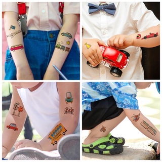 Lovekids 3PCS Vehicle Temporary Tattoos For Kids Fun Car Stickers Waterproof Truck Tattoo Stickers For Party