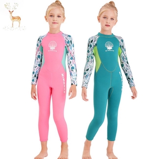 Genius Baby* Girl Kid Swimwear Warm Jumpsuit Diving Suit 2.5mm Neoprene Long Sleeve Surfing Snorkelling Wetsuit