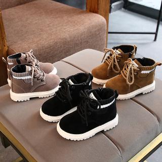 Ready Stock COD Size 21-30 Kids Vintage Shoes Korean Style Soft Soles Martin Boots For Kids