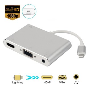 [Ready Stock] 3 in 1,Lightning To HDMI/VGA/AV Adapter TV Converter Cable for iphone