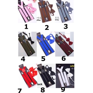 Neckties▲♧Mens Adjustable Suspender Adult With Bow Tie (1)