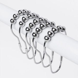 12 Pcs/lot Silver Stainless Steel Shower Curtain Rings Hook (4)