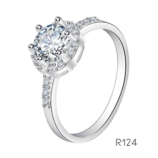 Silver Kingdom 92.5 Italy Silver Korean Fashion Jewelry Accessory Ladies' Stoned Ring R124 (1)