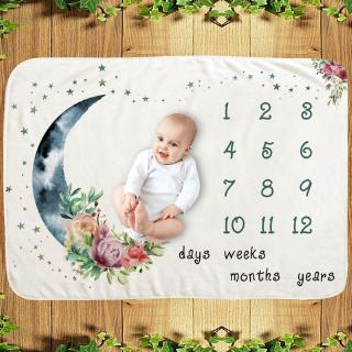 Infant Monthly Record Growth Milestone Blanket Newborn Photography Props Cloth