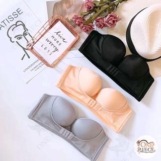 ☾□Sexy Bras Women Strapless Front Buckle Seamless Push Up Lingerie Backless breathable bras Cup A/B