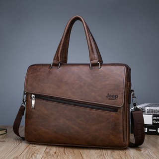 JEEP BULUO Famous Men's Briefcase Satchel Bags Male Business Fashion Messenger Bag 14' Laptop Bags B