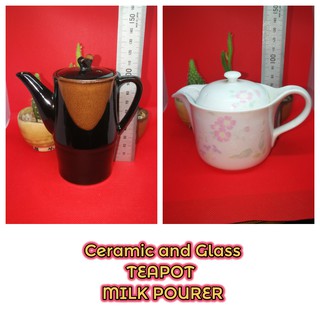 Japanese Ceramic Teapot & Milk Pourer for house use, tea time or for succulents and cactus