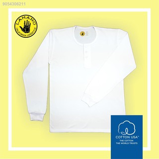 GUUH6688❆LaMano - Camisa de Chino Mens Long Sleeves/Sleeve | Cotton USA Certified | Plain White