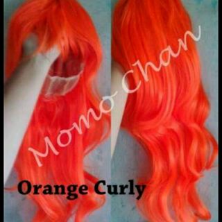 Orange Curl wavy wig