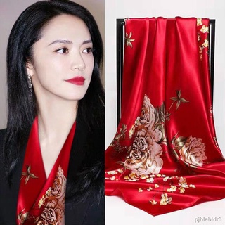 ✺❖◘Buy one get one silk scarf women 90cm large square scarf in autumn and winter