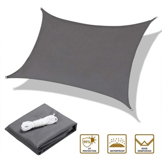 Home Living Decoration❡✻420D Sun Shade Sail Rectangle Waterproof Polyester Canopy 95% UV Blockage &