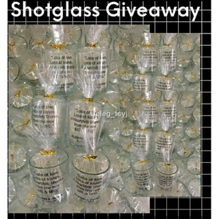 Shotglass with Sticker Print for P18 only Souvenir Giveaway Wedding, Birthday, Baptismal, Etc