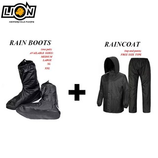 LION Motorcycle Raincoat And Rainboots Set