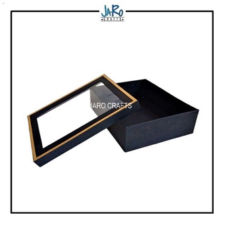 gift10x8x3 inches Rectangular Hard Box/Gift Box with Acetate and Gold Lining