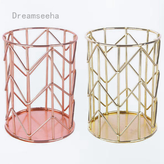 Dreamseeha Metal Wire Iron Storage Basket Desktop Sundries Makeup Brushes Holder Table Cosmetics Organizer Rack