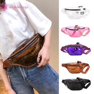 ✿WB✿Fanny Pack Transparent Waist Bag Women PVC Chest Messenger Belt Purse Pouch (1)