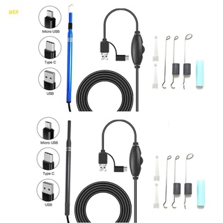WER 3 in 1 Multifunctional USB Ear Cleaning Tool Visual Ear Spoon Earpick With Mini Camera Pen Ear Care In-ear Cleaning Endoscope
