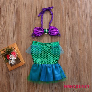 【BEST SELLER】 MG-Baby Girl Sequin Swimsuit Newborn Baby Girl Lace Little Mermaid Swimwear Costume Ou